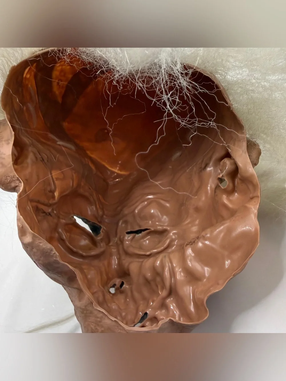 Zombie Full Head Horror Mask White Hair Scary Halloween Costume Prop Adult